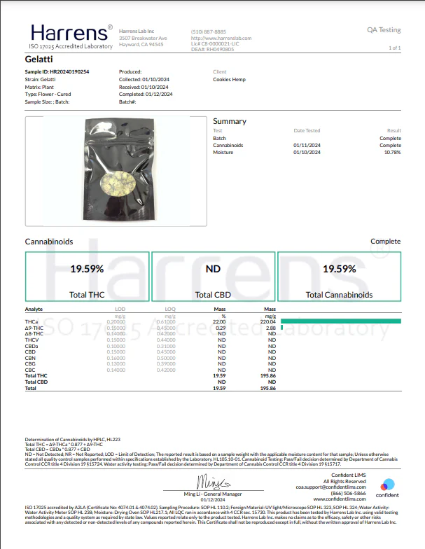 COOKIES: PRE-PACKAGED THCA FLOWER - GELATTI (HYBRID) - Image 3